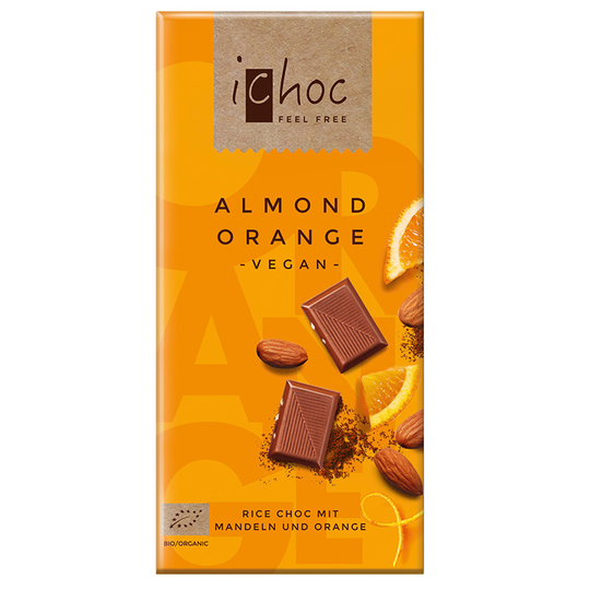 iChoc Almond Orange Vegan Chokladkaka 80 g EKO
