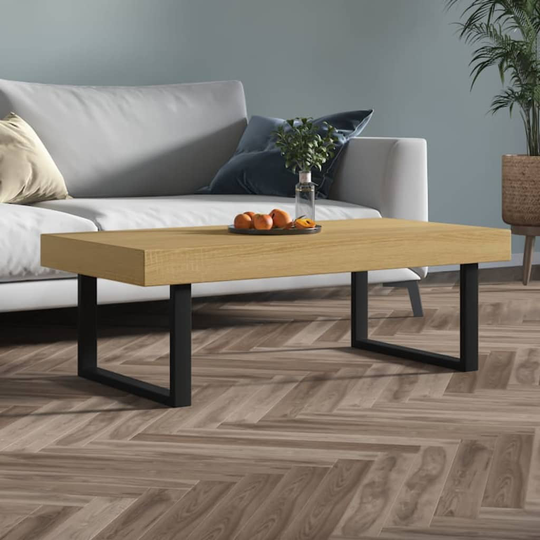 vidaXL Soffbord ljusbrun och svart 120x60x40 cm MDF och järn