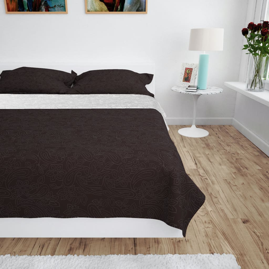 vidaXL Överkast dubbelsidigt 170x210 cm gräddvit och brun