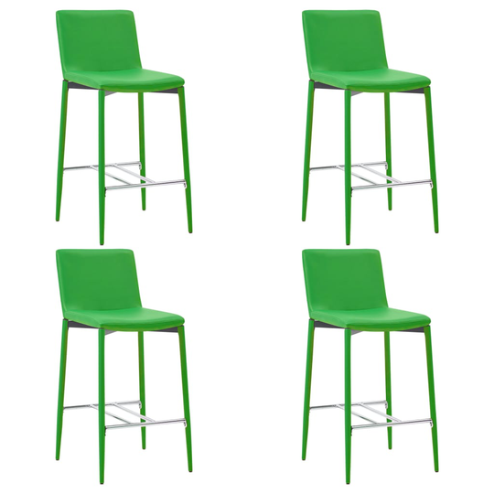 vidaXL Barstolar 4 st grön konstläder