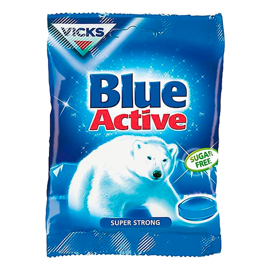 Vicks Blue Active Sockerfria Halstabletter - 72 gram