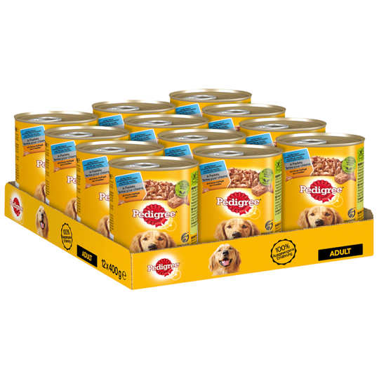 Pedigree Adult Classic 12 x 400 g - 3 sorters fjäderfä