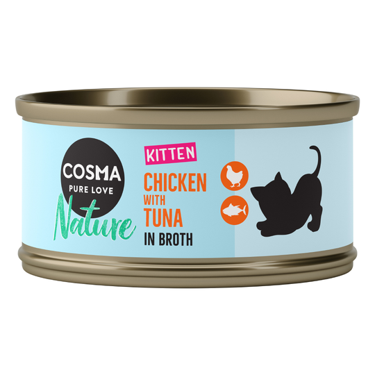 Ekonomipack: Cosma Nature Kitten 24 x 70 g - Kyckling & tonfisk
