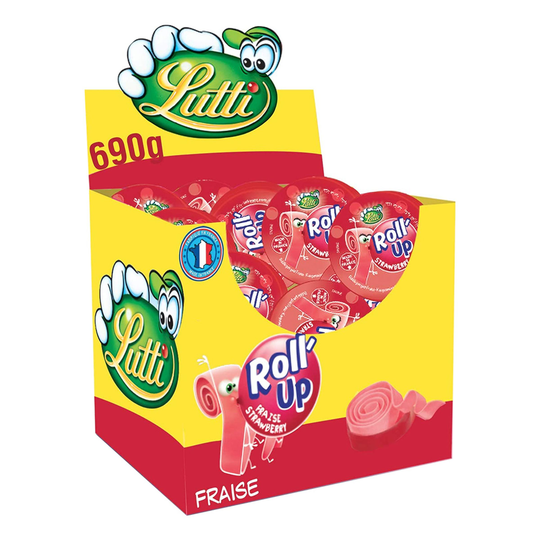 Roll-Up Jordgubbe Tuggummi - 24-pack