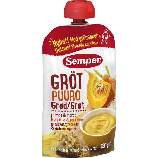 Semper RTE Gröt M Pumpa & Morot 6M 120 g