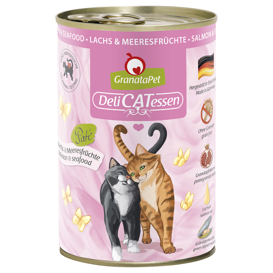 Ekonomipack: GranataPet DeliCatessen 12 x 400 g - Lax & skaldjur