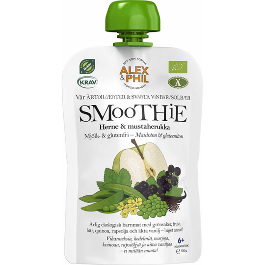 Alex & Phil Vår Smoothie med Gröna Ärtor & Svarta Vinbär 100 g