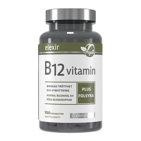 Elexir Pharma B12-Vitamin Vegan, 100 Sugtabletter