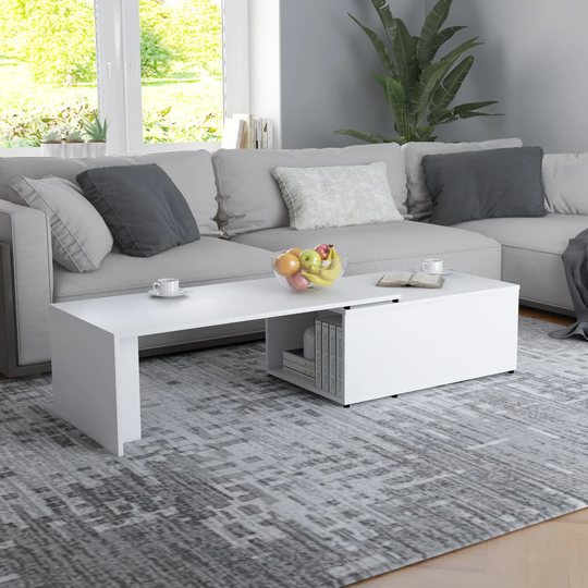 vidaXL Soffbord vit 150x50x35 cm konstruerat trä