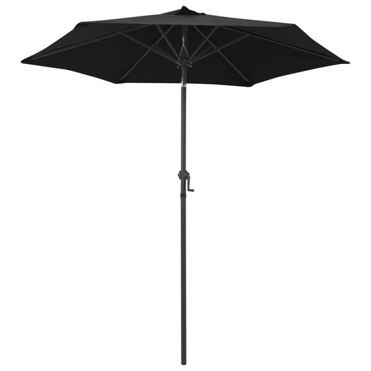 vidaXL Parasoll svart 200x211 cm aluminium