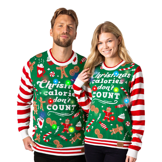 Christmas Calories Dont Count LED Jultröja - XX-Small