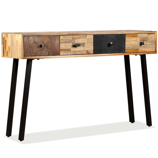 vidaXL Konsolbord massivt återvunnet teakträ 120x30x76 cm