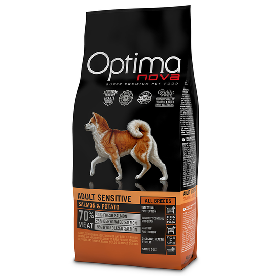 Optimanova Adult Sensitive Salmon & Potato - Ekonomipack: 2 x 12 kg