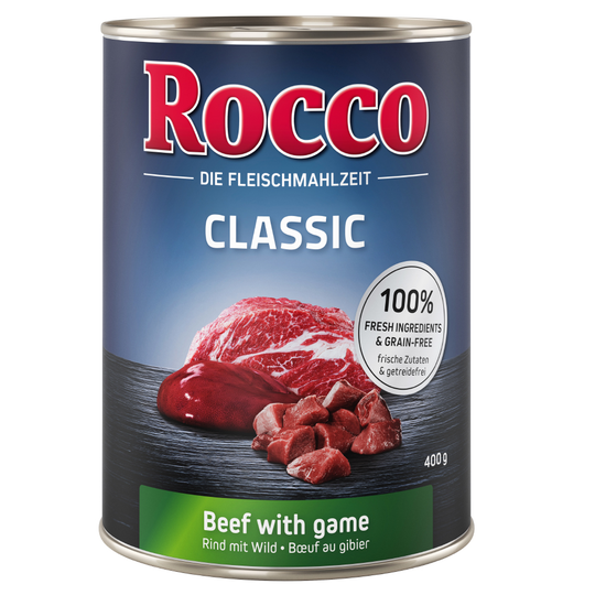Rocco 1 x 400 g hundfoder - Classic Nötkött med vilt