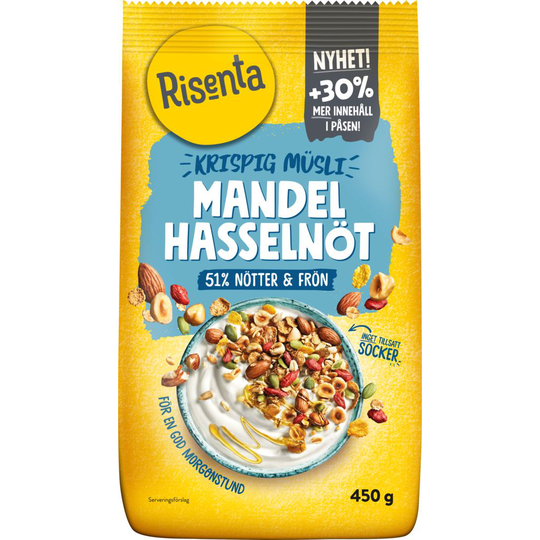 Risenta Krispig Müsli Mandel & Hasselnöt 450 g