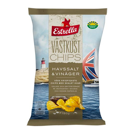 Estrella Västkustchips Havssalt Vinäger - 180 gram