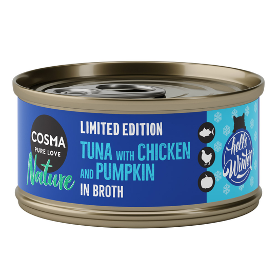 Cosma Nature Winter Edition: Tonfisk med kyckling & pumpa 6 x 70 g Winter Edition: Tonfisk med kyckling & pumpa 6 x 70 g