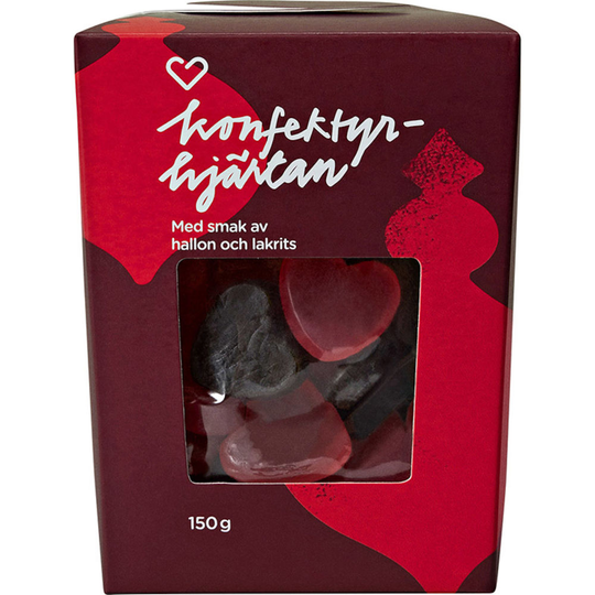 Hjärtats Jul Hallon&Lakritshjärtan 150g
