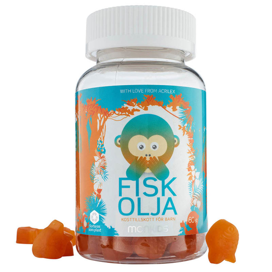Monkids Fiskolja Citrontuggisar 60st