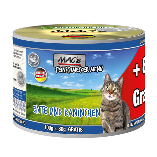 Ekonomipack: MAC's Cat Gourmet 24 x 180 g Anka & kanin