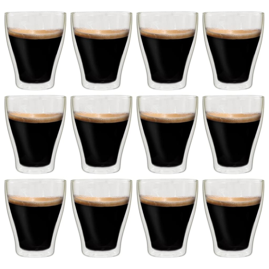 vidaXL Latte Macchiato-glas dubbelväggiga 12 st 370 ml