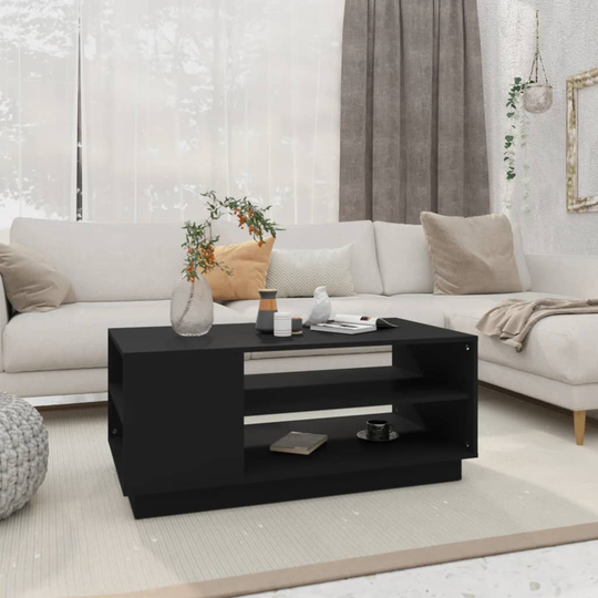 vidaXL Soffbord svart 102x55x43 cm spånskiva