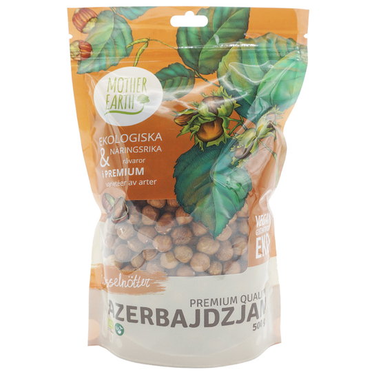 Mother Earth Hasselnötter Premium, 500g ekologisk