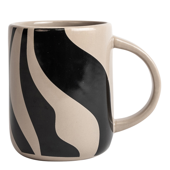 Byon - Liz Zebra Mugg 28 cl Beige/Svart