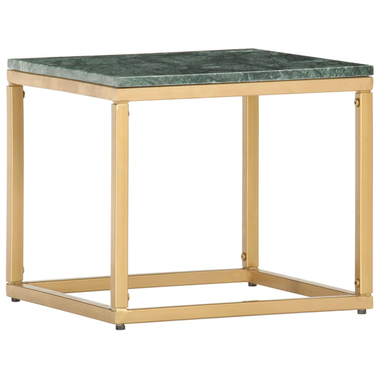 vidaXL Soffbord grön 40x40x35 cm äkta sten med marmorstruktur