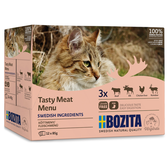 Ekonomipack: Bozita bitar i gelé Pouch 24 x 85 g - Blandpack kött