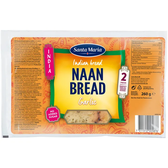 Santa Maria 3 x Naan Bread Garlic