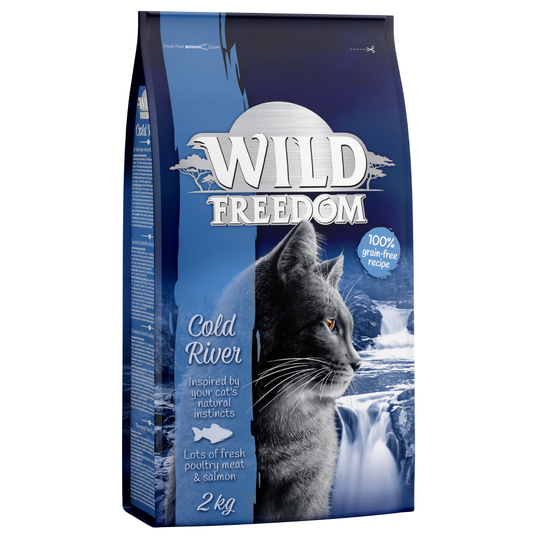 Blandpack: Wild Freedom torrfoder för katt - 3 x 2 kg: Poultry, Salmon + Duck