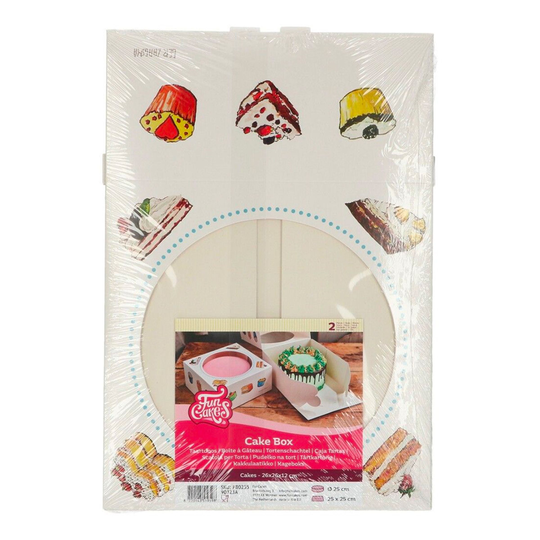 Vita Tårtboxar med Fönster - 2-pack