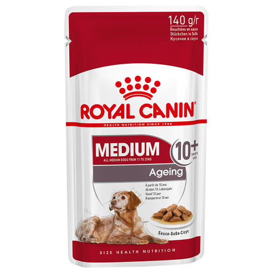 Royal Canin Medium Ageing 10+ i sås - 10 x 140 g