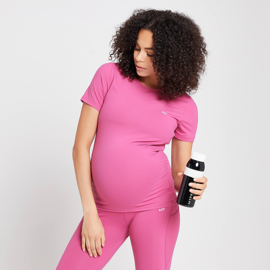 MP Women's Power Maternity Short Sleeve Top - Sangria/röd - XS