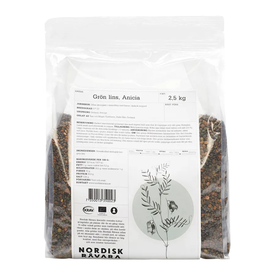 Nordisk Råvara Grön Lins Anicia, 2,5 kg ekologisk