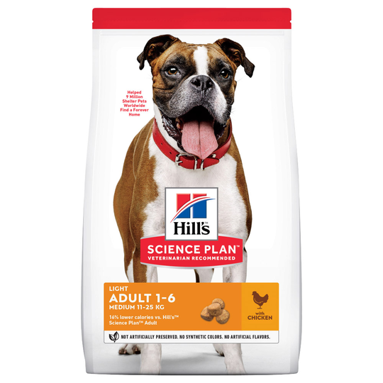 Ekonomipack: 2 x Hill's Science Plan hundfoder - Adult Light Medium Chicken (2 x 14 kg)