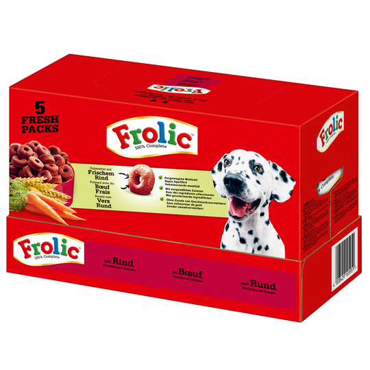 Ekonomipack: 2 förpackningar Frolic hundfoder till lågpris - Complete Oxkött (2 x 7,5 kg)