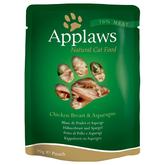 Ekonomipack: Applaws Cat Pouches kattmat 48 x 70 g - Kyckling & sparris