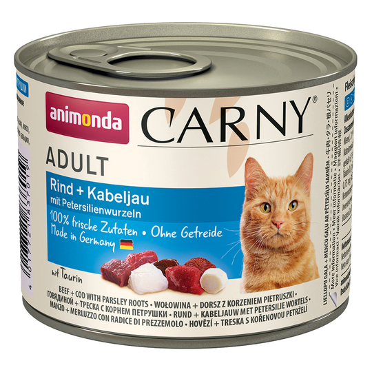 Animonda Carny Adult 6 x 200 g - Nötkött, torsk & persiljerot