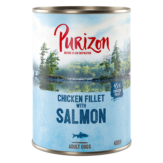 Purizon Adult Fish - Grain Free Komplettera med våtfoder: 6 x 400 g - Salmon with Spinach & Coconut