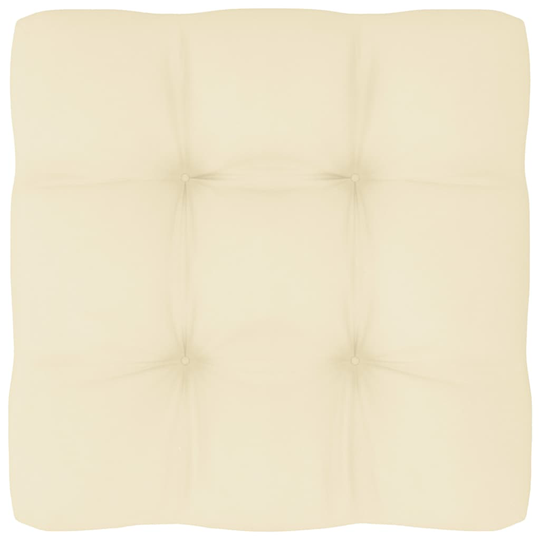 vidaXL Dyna till pallsoffa gräddvit 50x50x10 cm