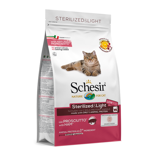 Schesir Sterilized & Light med skinka - 1,5 kg