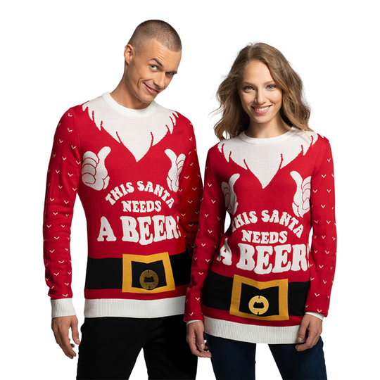 Santa Needs A Beer Jultröja - X-Small