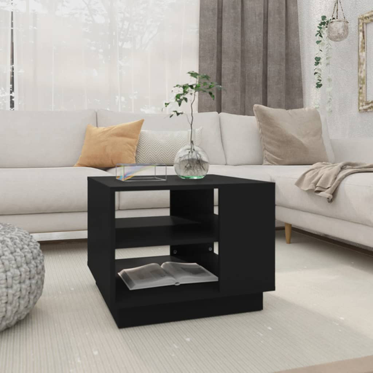 vidaXL Soffbord svart 55x55x43 cm spånskiva