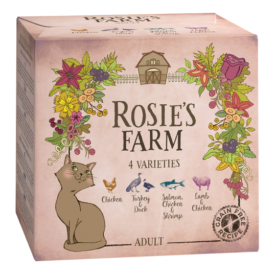 Provpack: Rosie's Farm Adult 4 x 100 g - Blandpack (4 sorter)