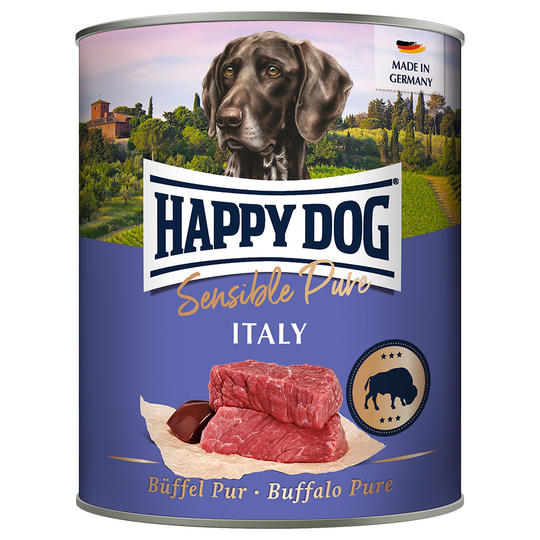 Ekonomipack: Happy Dog Sensible Pure 24 x 800 g - Italy (buffel pur)