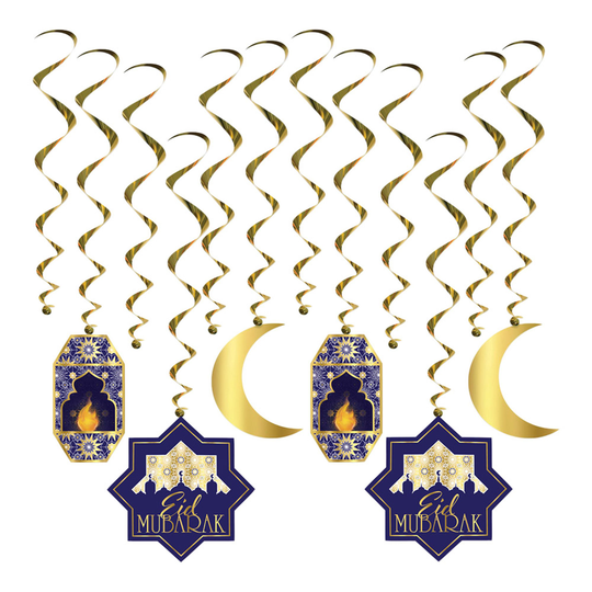 Swirls Ramadan Hängande Dekoration - 12-pack