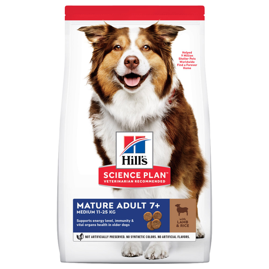 Hill's Science Plan Mature Adult 7+ Medium Lamb & Rice 14 kg