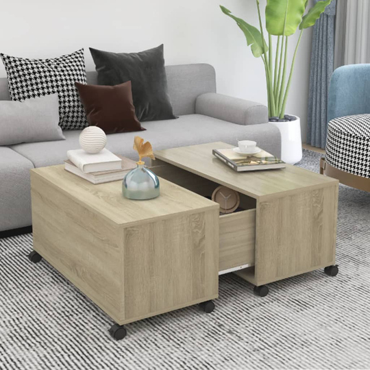 vidaXL Soffbord sonoma-ek 75x75x38 cm spånskiva